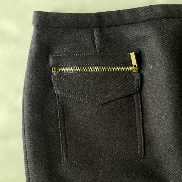 J.Crew Navy Blue Wool Patch Zipper Pocket Pencil Skirt, 4P - Picture 6 of 6